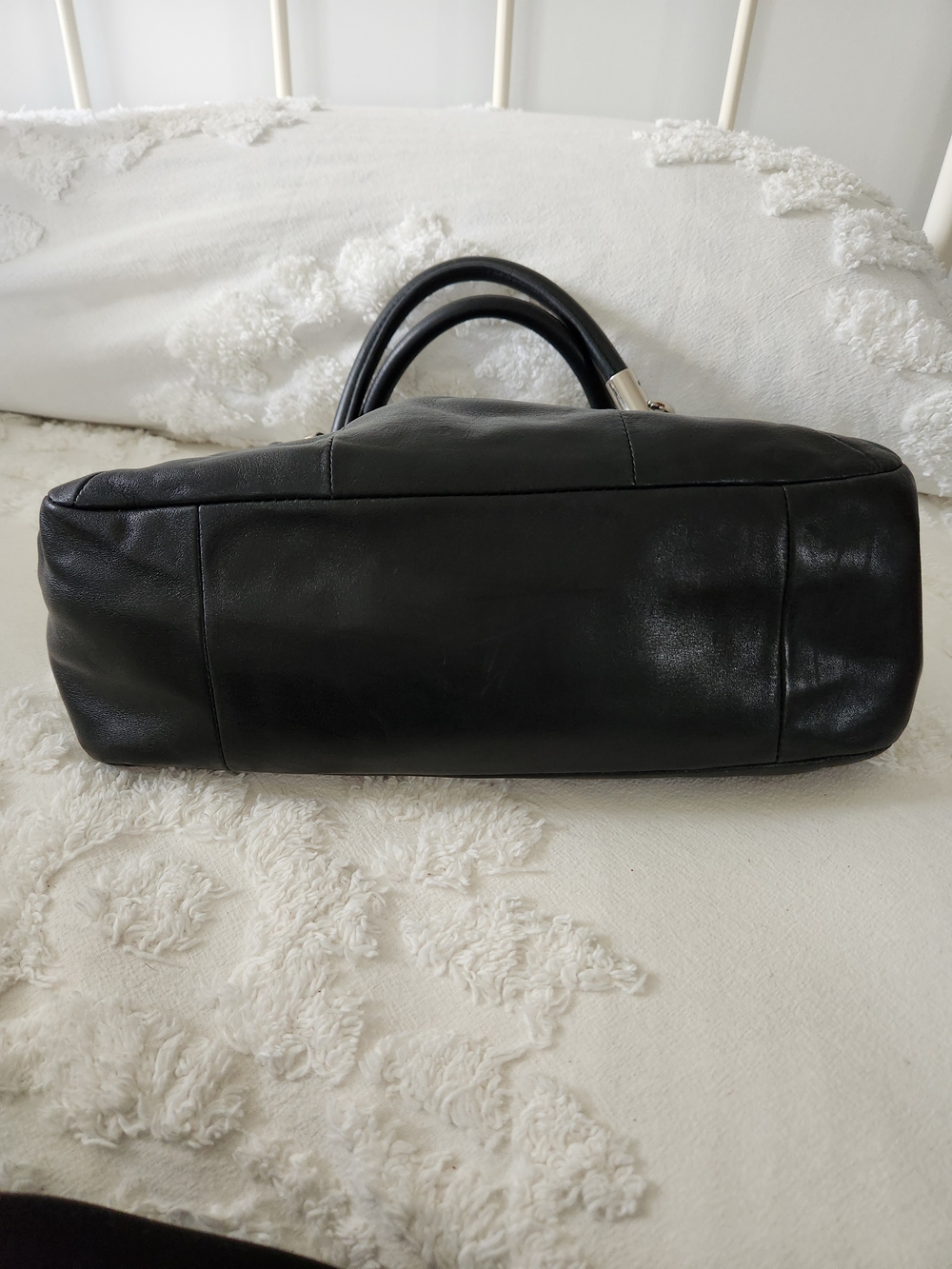 Coach Black Leather Kristin Satchel Handbag L1294-F22304 - Picture 10 of 15